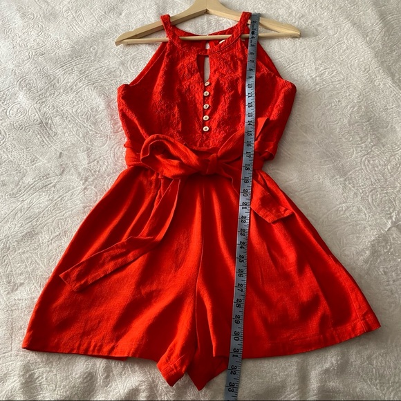 Francesca’s Miami Orange Red Eyelet Paperbag Wais… - Picture 10 of 15